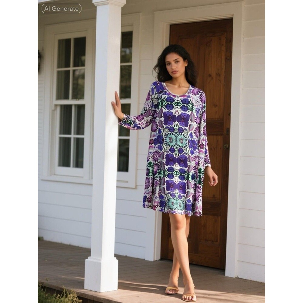 Free People NWOT Floral Boho Comfy Stretch No Wrinkle dress Size M